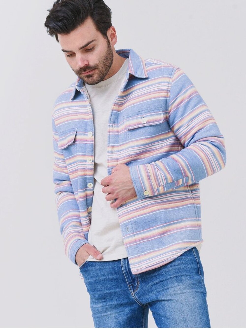 Faherty Sherpa Lined Shirt Jacket